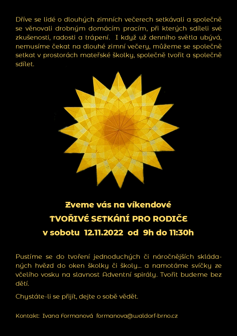 Pozvánka na tvoření ze školky