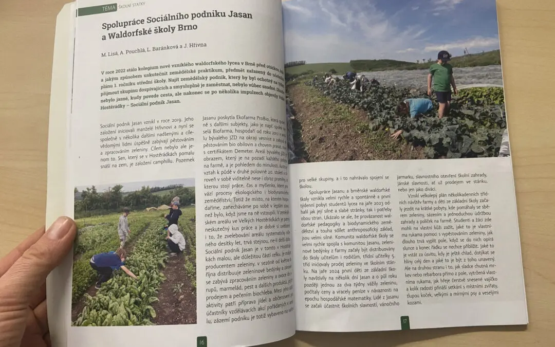 Školní farma – článek v časopisu Člověk a výchova